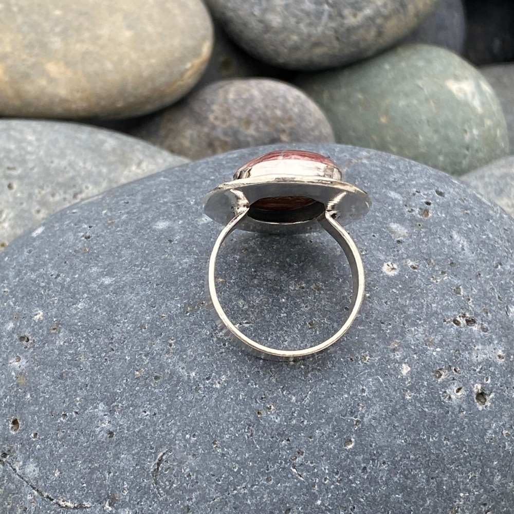 SUNDANCE jasper ring sterling silver red gemstone gem boho birthstone birthday 9 - Picture 6 of 10